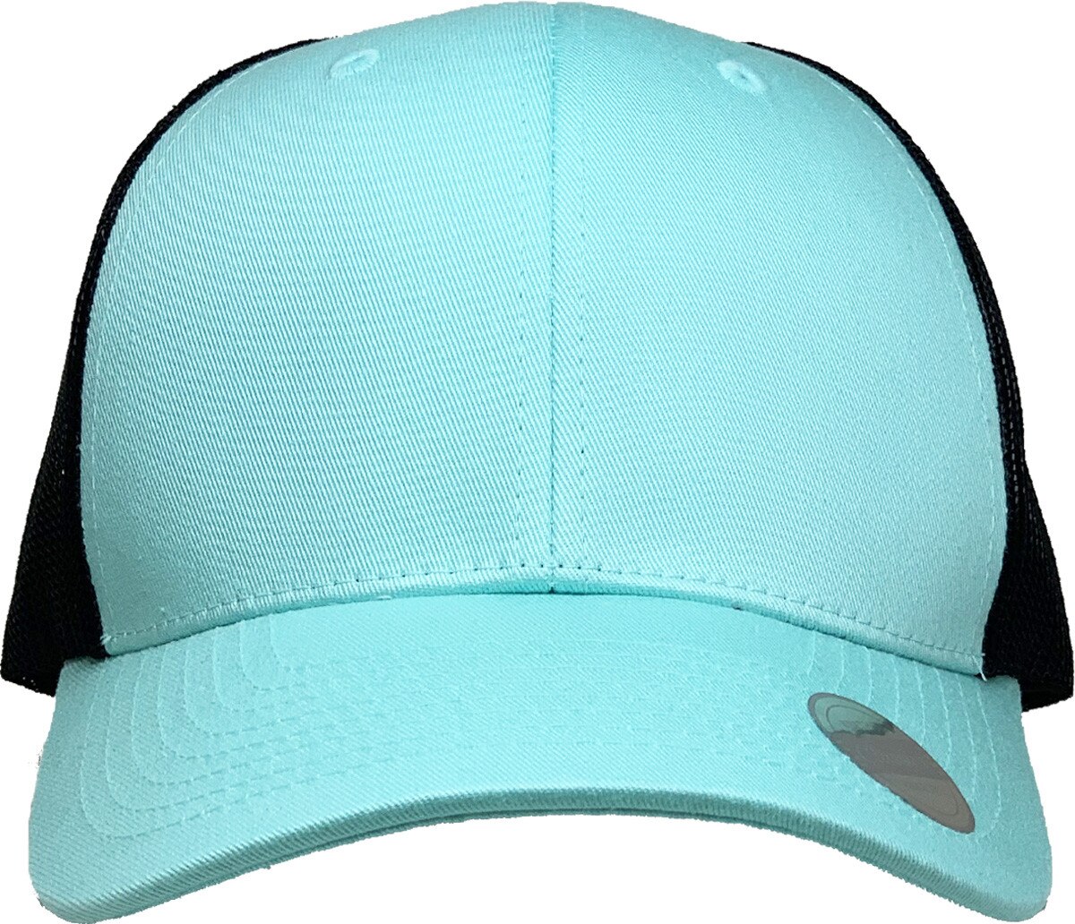 Diamond Blue Black Two Tone Classic 6 Panel Trucker Mesh Snapback Front View